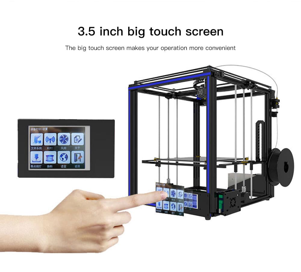 Tronxy X5SA High Precision Big Power LCD Screen DIY 3D Printer- Black US Plug Tronxy X5SA High Precision Big Power LCD Screen DIY 3D Printer- Black US Plug