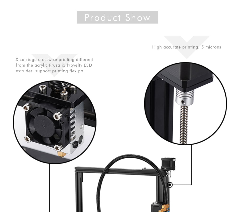 Tevo Tarantula 3D Printer Kit 200 x 200 x 200mm- Black US Plug Tevo Tarantula 3D Printer Kit 200 x 200 x 200mm- Black US Plug