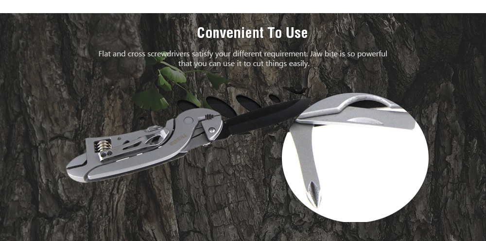 Piranha 5 in 1 Jaw Screwdriver Plier Knife Repair Tools- Silver Gray Piranha 5 in 1 Jaw Screwdriver Plier Knife Repair Tools- Silver Gray
