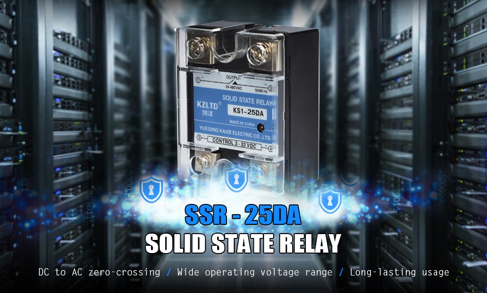SSR - 25DA Single Phase Contactless Solid State Relay- Black SSR - 25DA Single Phase Contactless Solid State Relay- Black