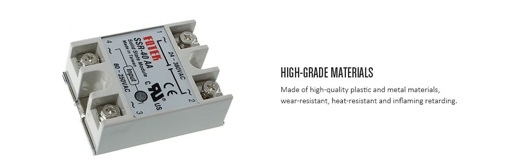 SSR-40AA 40A Single Phase Solid State Relay 80-250V AC / 24-380V AC- White Grey SSR-40AA 40A Single Phase Solid State Relay 80-250V AC / 24-380V AC- White Grey