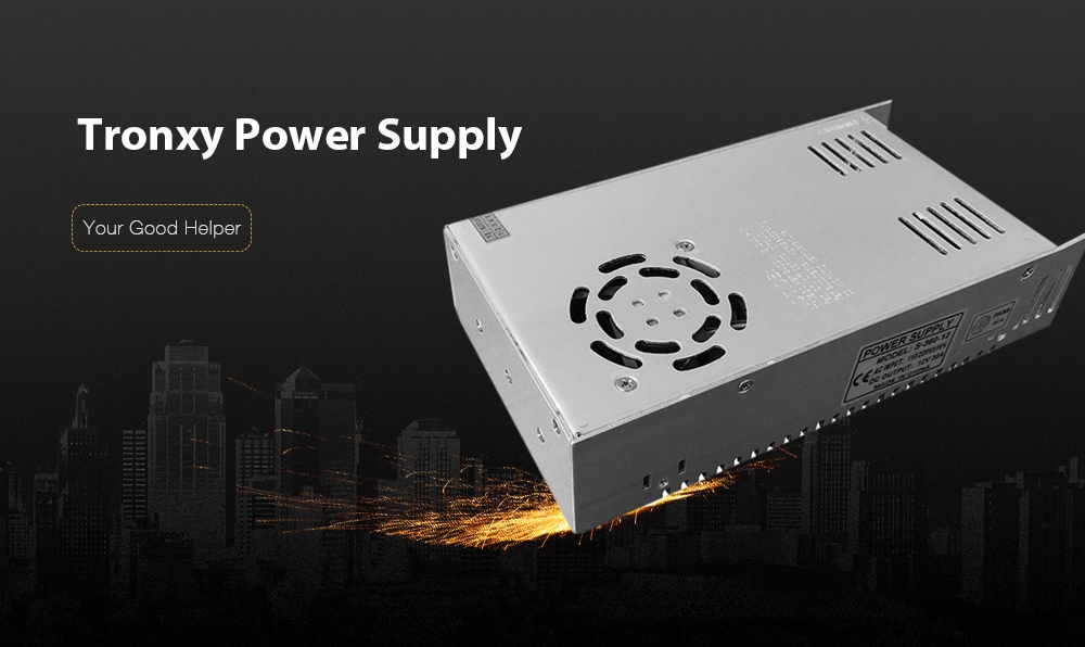 Tronxy 12V 30A Power Supply 360W with Cooling Fan input 110V / 220V- Silver Tronxy 12V 30A Power Supply 360W with Cooling Fan input 110V / 220V- Silver