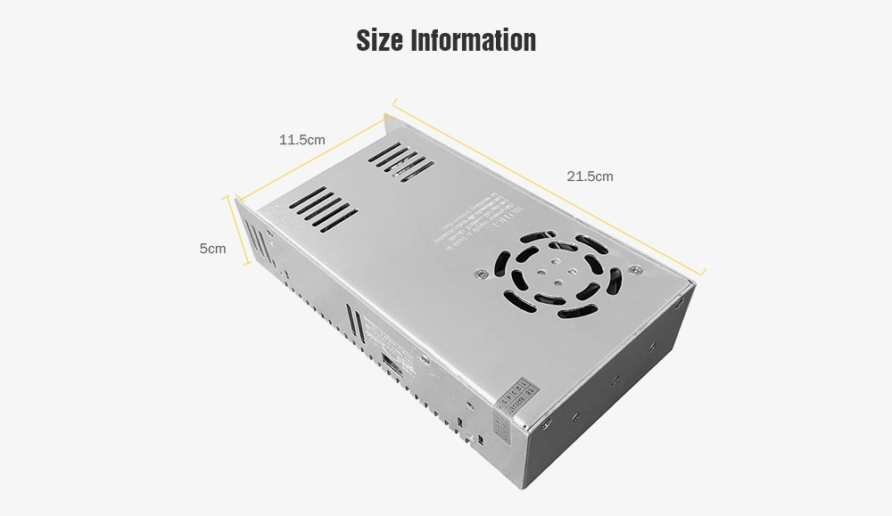 Tronxy 12V 30A Power Supply 360W with Cooling Fan input 110V / 220V- Silver Tronxy 12V 30A Power Supply 360W with Cooling Fan input 110V / 220V- Silver