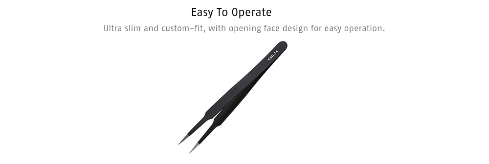 Stainless Steel Anti-static Tweezers 6pcs - Black Stainless Steel Anti-static Tweezers 6pcs - Black