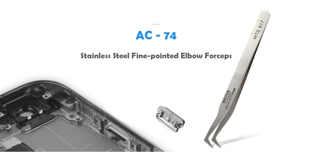 WEITUS WTS817 Stainless Steel Scrub Curved Tweezer Repair Tool- Silver WTS817 CURVED TWEEZER WEITUS WTS817 Stainless Steel Scrub Curved Tweezer Repair Tool- Silver WTS817 CURVED TWEEZER