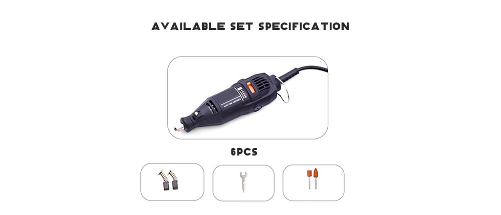 220V Power Tools with 0.3-3.2mm Universal Chuck Shiled Rotary Kit Set- Black 6PCS 220V Power Tools with 0.3-3.2mm Universal Chuck Shiled Rotary Kit Set- Black 6PCS