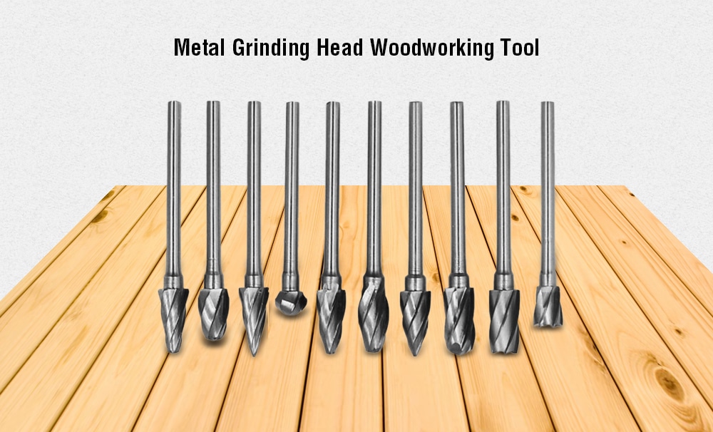 Tungsten Steel Cutter Metal Grinding Head Woodworking Tool 3mm 10pcs- Silver Tungsten Steel Cutter Metal Grinding Head Woodworking Tool 3mm 10pcs- Silver