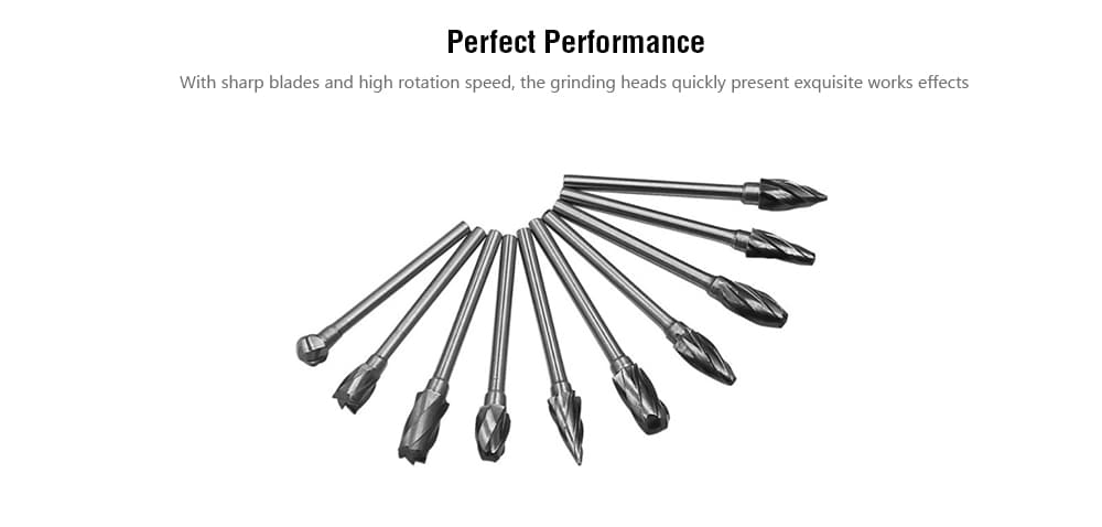 Tungsten Steel Cutter Metal Grinding Head Woodworking Tool 3mm 10pcs- Silver Tungsten Steel Cutter Metal Grinding Head Woodworking Tool 3mm 10pcs- Silver