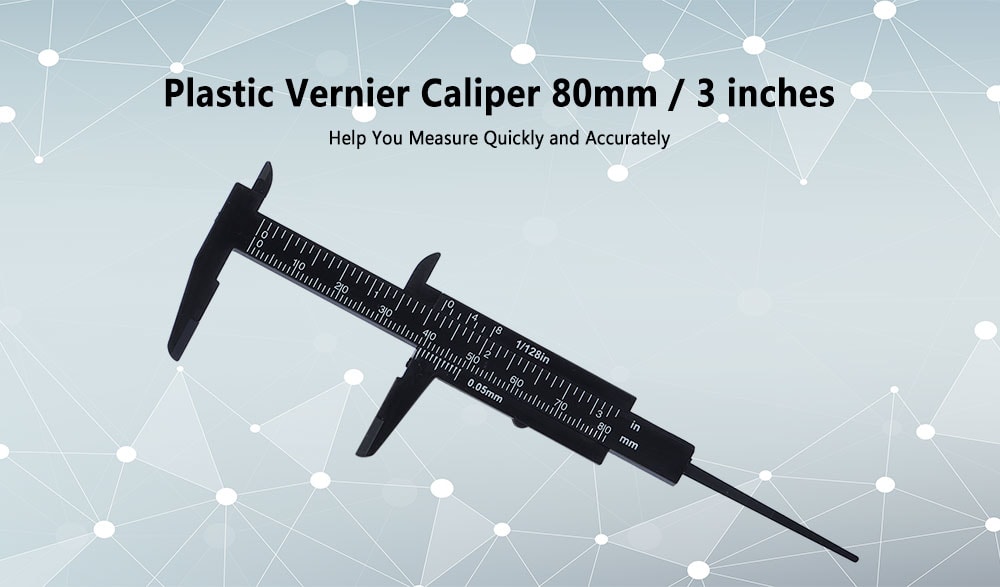 Mini Plastic Vernier Caliper 80mm / 3 inch- White Mini Plastic Vernier Caliper 80mm / 3 inch- White