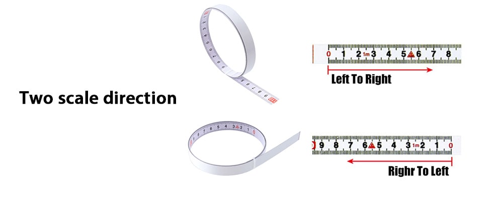 Self-stick Ruler Attached Scale- Milk White 1m / right to left / 10mm Self-stick Ruler Attached Scale- Milk White 1m / right to left / 10mm