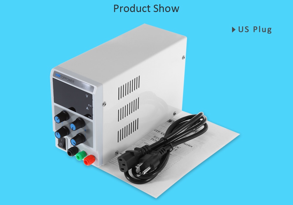 SKYTOPPOWER 3 Digits High Precision 0 - 30V 0 - 5A Adjustable DC Power Supply- White EU Plug SKYTOPPOWER 3 Digits High Precision 0 - 30V 0 - 5A Adjustable DC Power Supply- White EU Plug