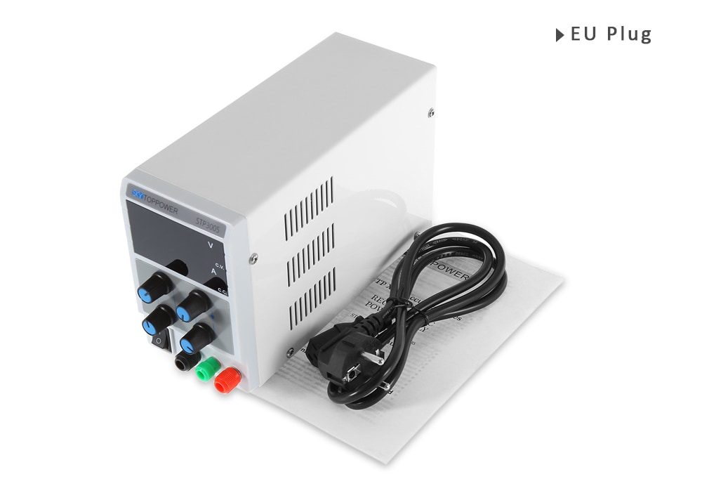 SKYTOPPOWER 3 Digits High Precision 0 - 30V 0 - 5A Adjustable DC Power Supply- White EU Plug SKYTOPPOWER 3 Digits High Precision 0 - 30V 0 - 5A Adjustable DC Power Supply- White EU Plug