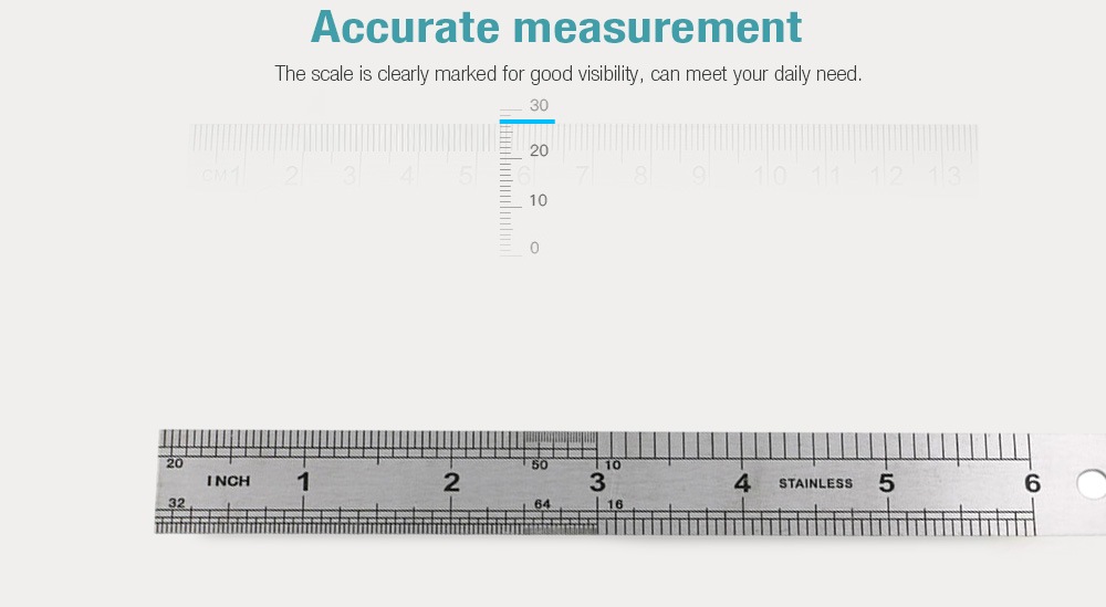 Precise Stainless Steel Straightedge Ruler 15 / 30cm- Silver 30CM Precise Stainless Steel Straightedge Ruler 15 / 30cm- Silver 30CM