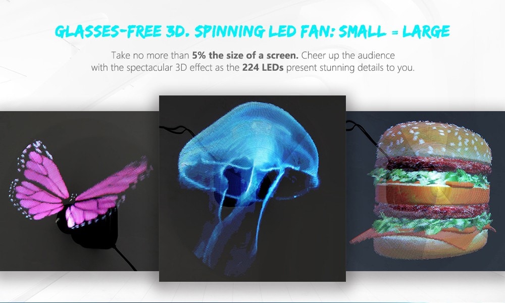 Utorch FY3D - Z1 Holographic Display LED Fan Advertising Machine Creates Illusion of 3D Hologram Graphic AC 100 - 240V- Black US Plug Utorch FY3D - Z1 Holographic Display LED Fan Advertising Machine Creates Illusion of 3D Hologram Graphic AC 100 - 240V- Black US Plug