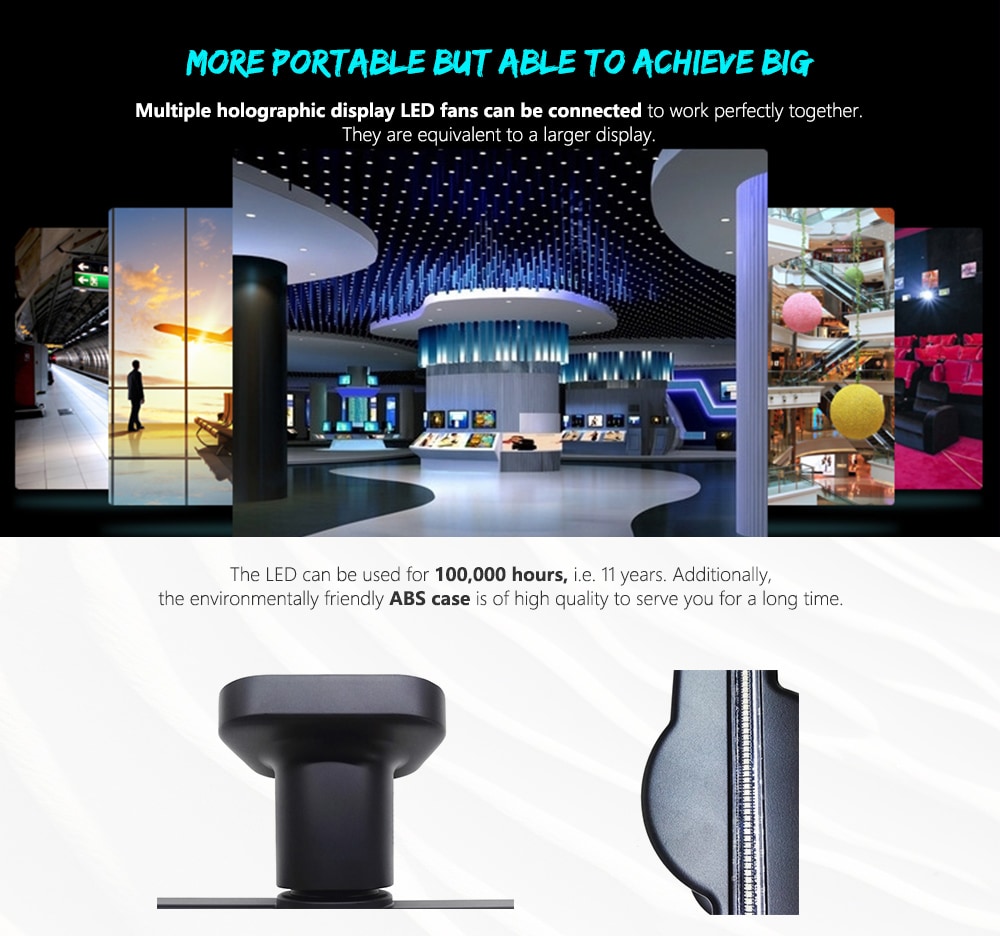 Utorch FY3D - Z1 Holographic Display LED Fan Advertising Machine Creates Illusion of 3D Hologram Graphic AC 100 - 240V- Black US Plug Utorch FY3D - Z1 Holographic Display LED Fan Advertising Machine Creates Illusion of 3D Hologram Graphic AC 100 - 240V- Black US Plug