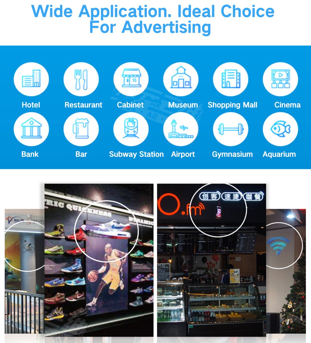 Utorch Z3 Holographic Display LED Fan Advertising Machine AC 100 - 240V- Black Utorch Z3 Holographic Display LED Fan Advertising Machine AC 100 - 240V- Black