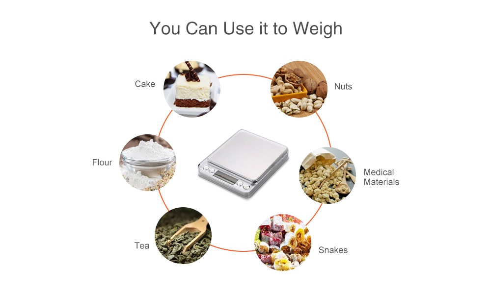 WeiHeng HF - 8008 Precision LCD Kitchen / Food Scale with Digital Screen- Platinum 3000g / 0.1g WeiHeng HF - 8008 Precision LCD Kitchen / Food Scale with Digital Screen- Platinum 3000g / 0.1g