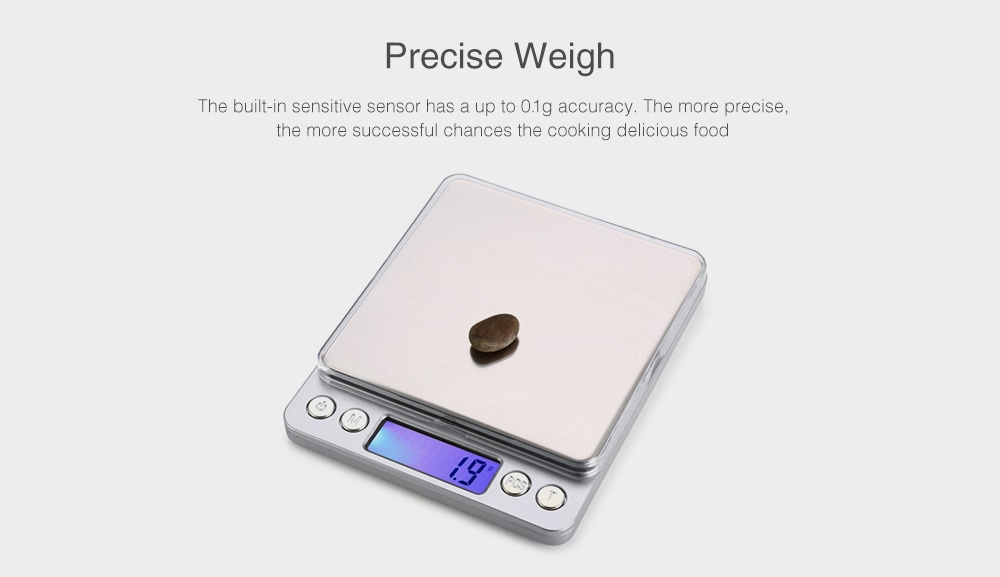 WeiHeng HF - 8008 Precision LCD Kitchen / Food Scale with Digital Screen- Platinum 3000g / 0.1g WeiHeng HF - 8008 Precision LCD Kitchen / Food Scale with Digital Screen- Platinum 3000g / 0.1g