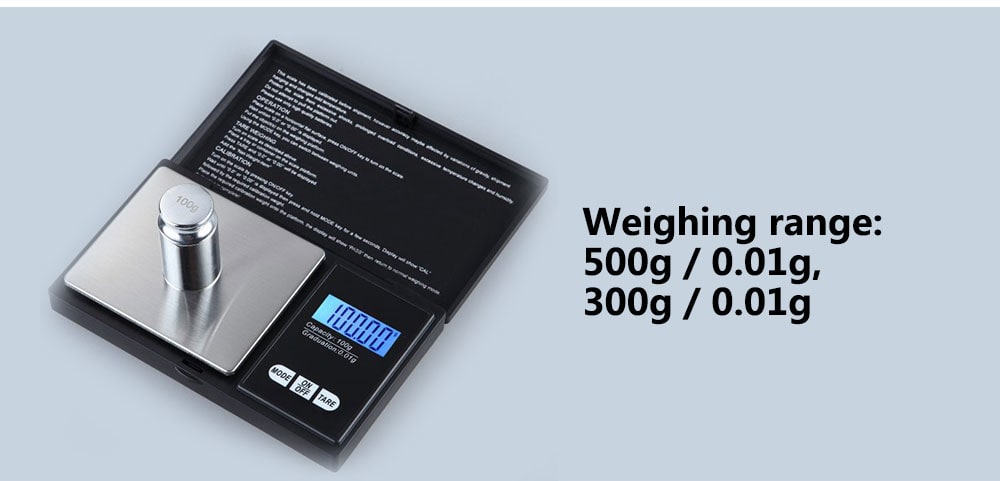 Portable Precision Electronic Scale 0.01g- Black 300g / 0.01g Portable Precision Electronic Scale 0.01g- Black 300g / 0.01g