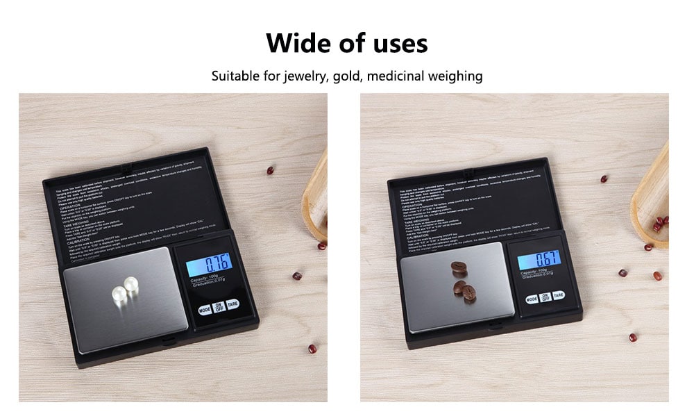Portable Precision Electronic Scale 0.01g- Black 300g / 0.01g Portable Precision Electronic Scale 0.01g- Black 300g / 0.01g