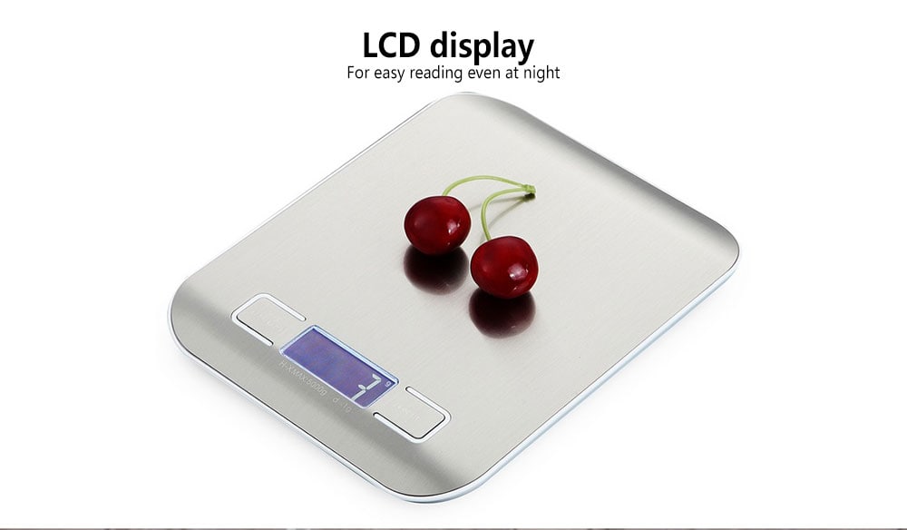Portable Mini Electronic Digital Scale with LCD Screen for Kitchen Use- Silver 1g-5kg Portable Mini Electronic Digital Scale with LCD Screen for Kitchen Use- Silver 1g-5kg