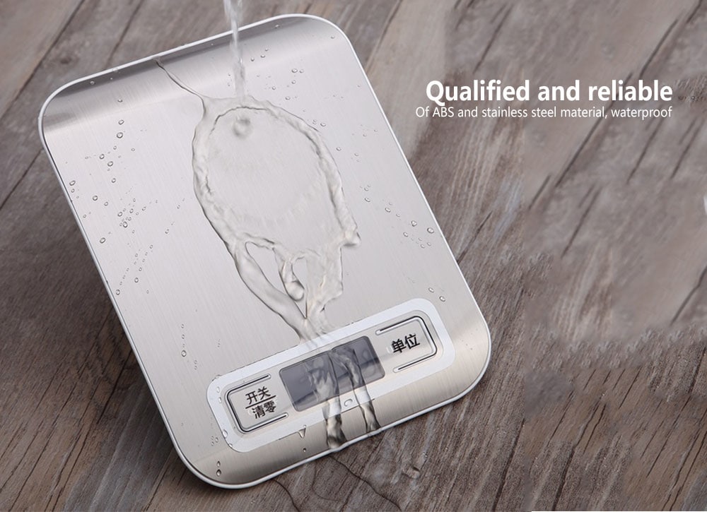 Portable Mini Electronic Digital Scale with LCD Screen for Kitchen Use- Silver 1g-5kg Portable Mini Electronic Digital Scale with LCD Screen for Kitchen Use- Silver 1g-5kg