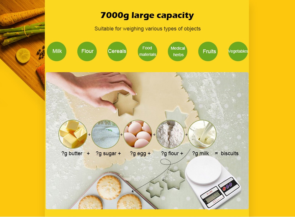 7kg / 1g Precise Kitchen Scale- White 7kg / 1g Precise Kitchen Scale- White