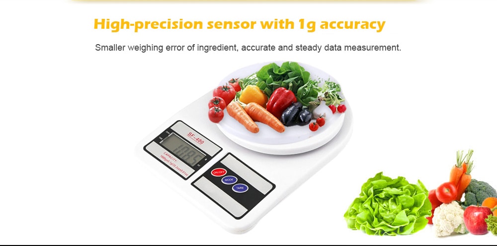 7kg / 1g Precise Kitchen Scale- White 7kg / 1g Precise Kitchen Scale- White