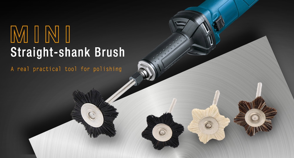 Professional Straight-shank Star Type Polishing Brush 1PC- Black Professional Straight-shank Star Type Polishing Brush 1PC- Black