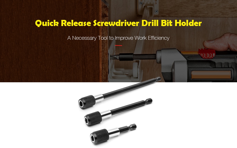 Magnetic Extension Chuck Adapter Quick Release Screwdriver Drill Bit Holder 3PCS- Black Magnetic Extension Chuck Adapter Quick Release Screwdriver Drill Bit Holder 3PCS- Black