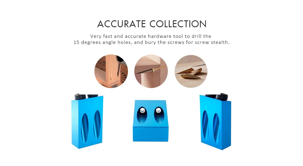 Woodworking Pocket Hole Jig Kit DIY Angle Drill Guider- Blue Woodworking Pocket Hole Jig Kit DIY Angle Drill Guider- Blue