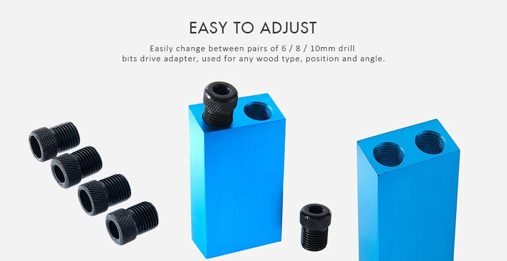 Woodworking Pocket Hole Jig Kit DIY Angle Drill Guider- Blue Woodworking Pocket Hole Jig Kit DIY Angle Drill Guider- Blue