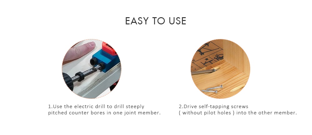 Woodworking Pocket Hole Jig Kit DIY Angle Drill Guider- Blue Woodworking Pocket Hole Jig Kit DIY Angle Drill Guider- Blue
