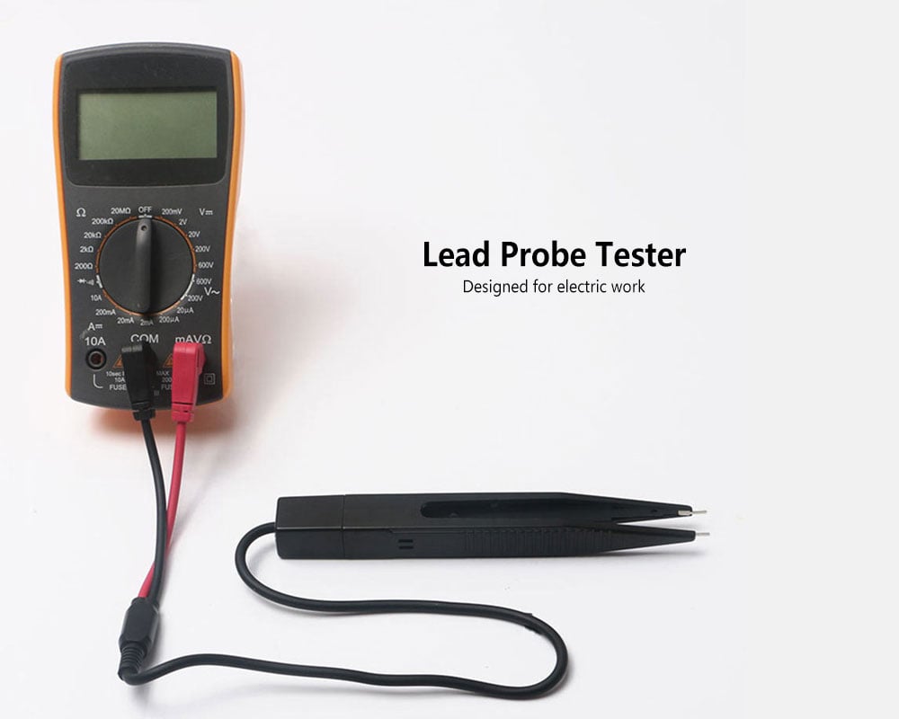 SMT SMD Chip Resistance Test Clip Lead Probe Multimeter Meter Tweezer Capacitor- Black SMT SMD Chip Resistance Test Clip Lead Probe Multimeter Meter Tweezer Capacitor- Black