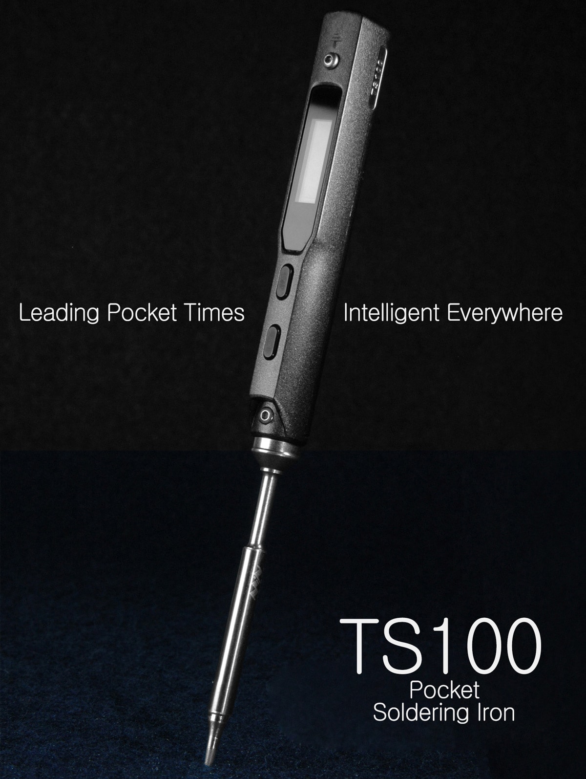 TS100 65W Digital OLED Programmable Soldering Iron Anti-static Structure for Repair / Installation / Weld- Black TS-B2 TS100 65W Digital OLED Programmable Soldering Iron Anti-static Structure for Repair / Installation / Weld- Black TS-B2