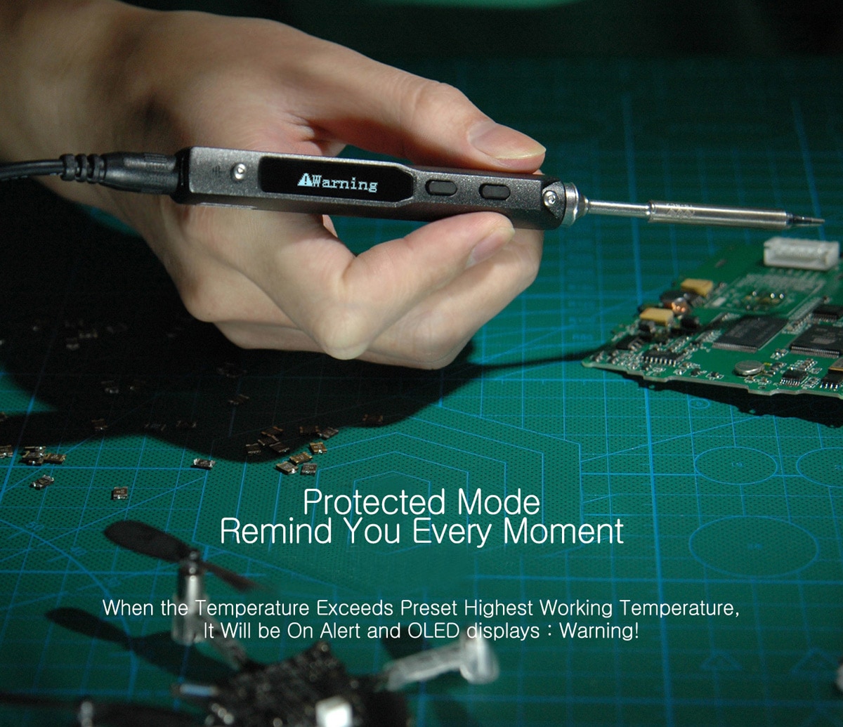 TS100 65W Digital OLED Programmable Soldering Iron Anti-static Structure for Repair / Installation / Weld- Black TS-B2 TS100 65W Digital OLED Programmable Soldering Iron Anti-static Structure for Repair / Installation / Weld- Black TS-B2
