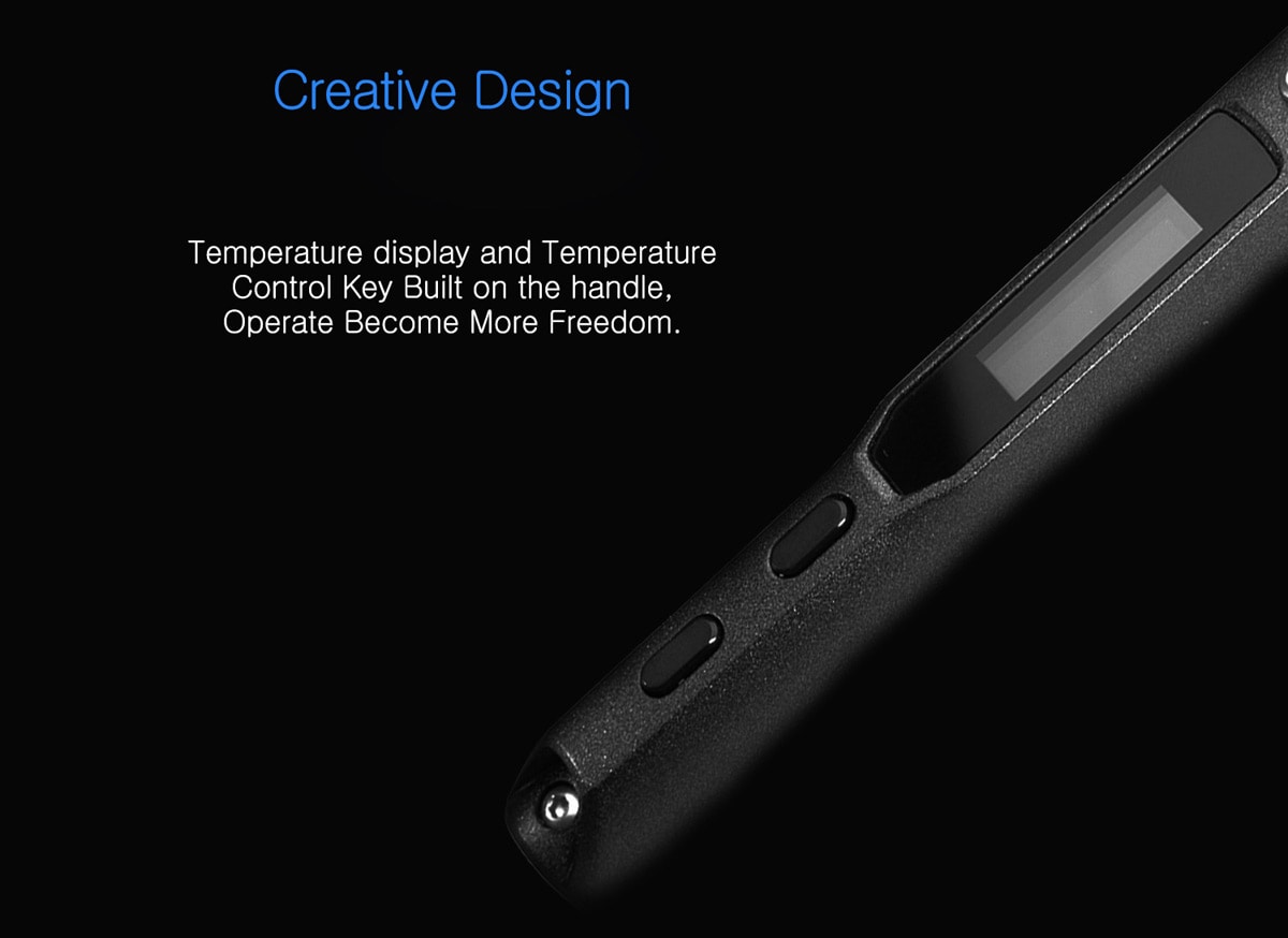 TS100 65W Digital OLED Programmable Soldering Iron Anti-static Structure for Repair / Installation / Weld- Black TS-B2 TS100 65W Digital OLED Programmable Soldering Iron Anti-static Structure for Repair / Installation / Weld- Black TS-B2