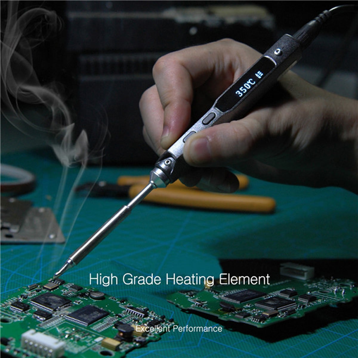 TS100 65W Digital OLED Programmable Soldering Iron Anti-static Structure for Repair / Installation / Weld- Black TS-B2 TS100 65W Digital OLED Programmable Soldering Iron Anti-static Structure for Repair / Installation / Weld- Black TS-B2