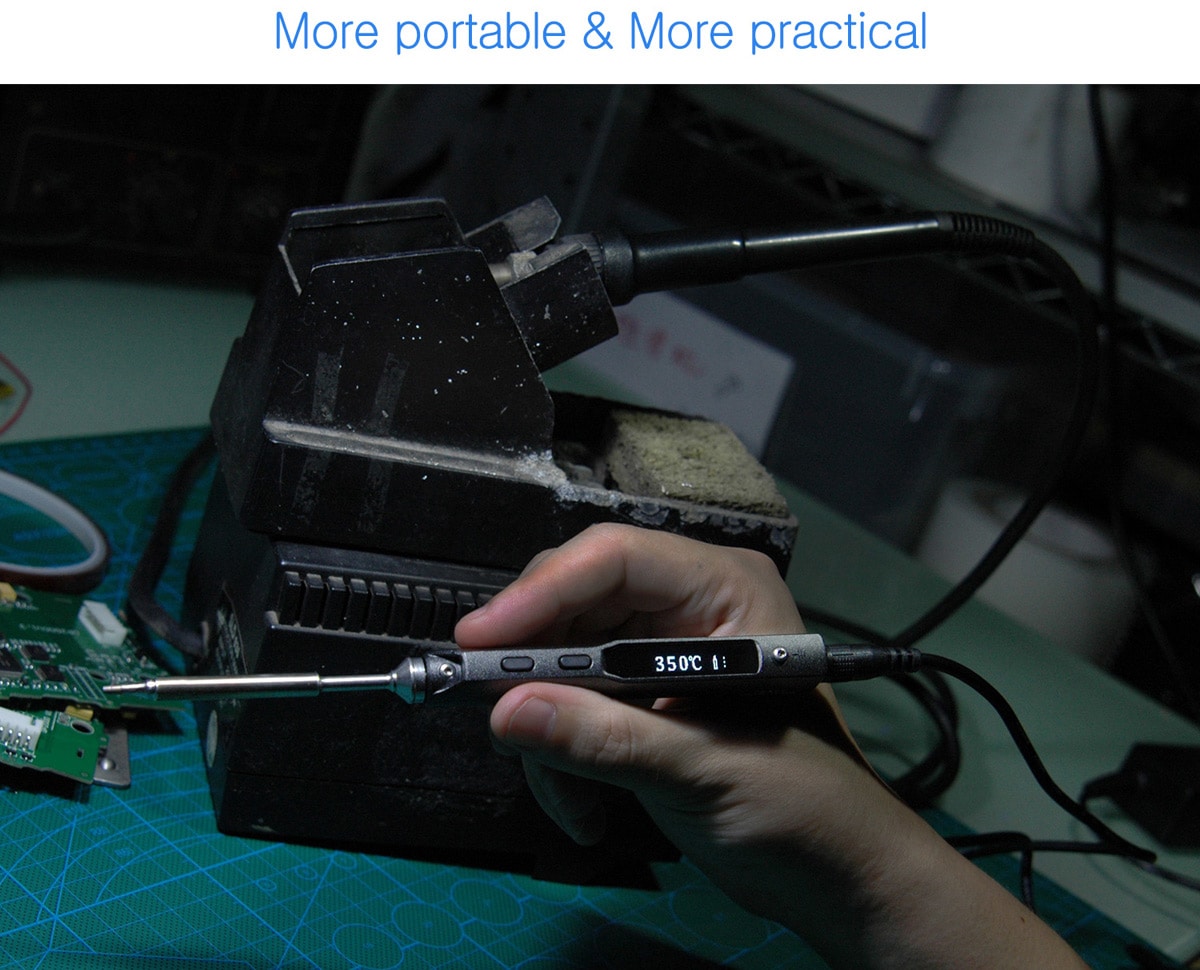 TS100 65W Digital OLED Programmable Soldering Iron Anti-static Structure for Repair / Installation / Weld- Black TS-B2 TS100 65W Digital OLED Programmable Soldering Iron Anti-static Structure for Repair / Installation / Weld- Black TS-B2