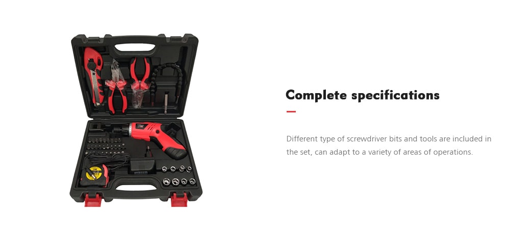 Rechargeable Cordless Electric Screwdriver Drill Set- Fire Engine Red Rechargeable Cordless Electric Screwdriver Drill Set- Fire Engine Red