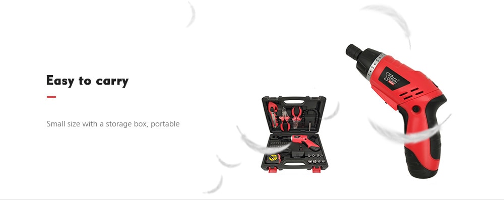 Rechargeable Cordless Electric Screwdriver Drill Set- Fire Engine Red Rechargeable Cordless Electric Screwdriver Drill Set- Fire Engine Red