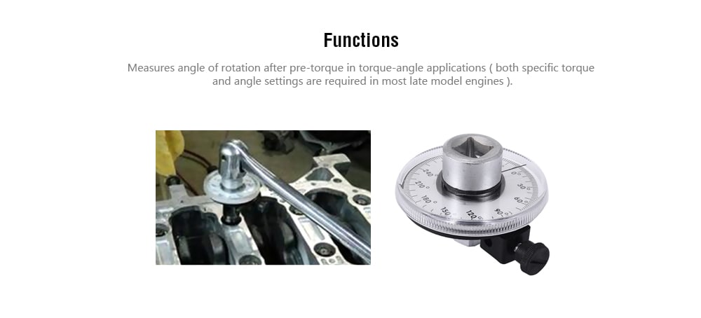Torque Angular Gauge with Wrench Car Auto Meter Tool - Silver Torque Angular Gauge with Wrench Car Auto Meter Tool - Silver