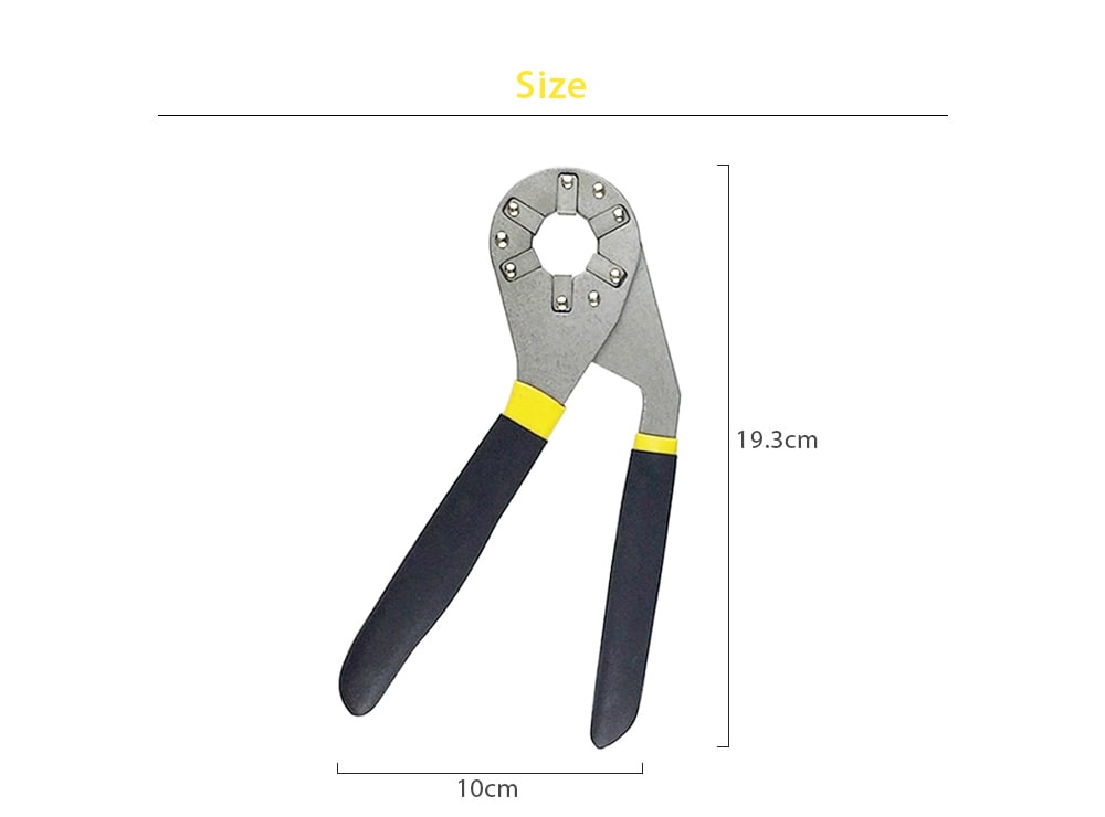 Adjustable Outer Hexagon Wrench 8 inch- Yellow and Black Adjustable Outer Hexagon Wrench 8 inch- Yellow and Black