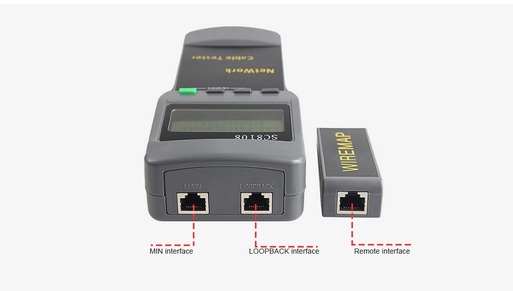 SC8108 Network Cable Tester RJ45 RJ11 Meter- Cloudy Gray SC8108 Network Cable Tester RJ45 RJ11 Meter- Cloudy Gray