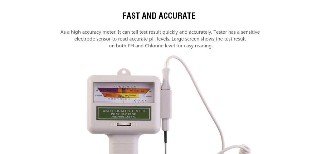 Water Quality Tester PH / Chlorine Detector for Pool / SPA- White Water Quality Tester PH / Chlorine Detector for Pool / SPA- White