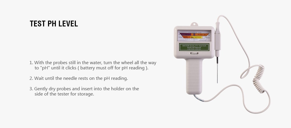Water Quality Tester PH / Chlorine Detector for Pool / SPA- White Water Quality Tester PH / Chlorine Detector for Pool / SPA- White