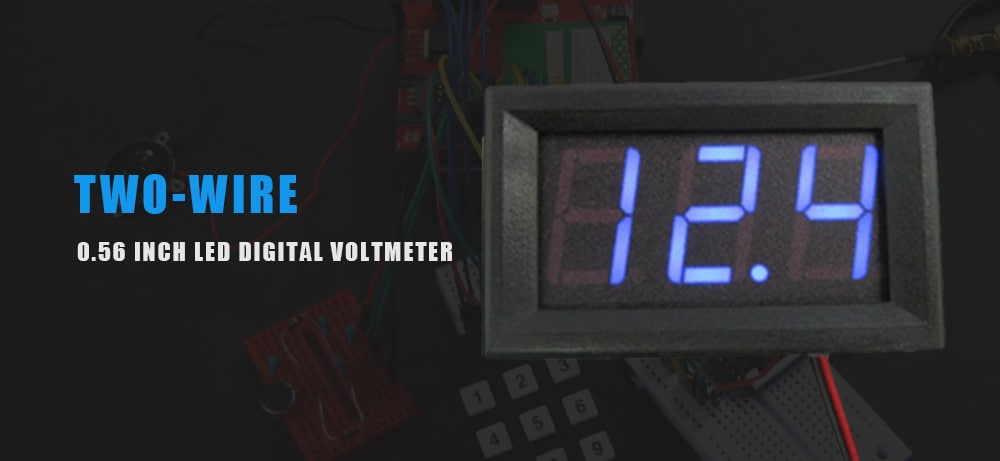 Two-wire 0.56 inch LED Digital Voltmeter DC4.5V - 30.0V Reverse Connection Protection- Red Two-wire 0.56 inch LED Digital Voltmeter DC4.5V - 30.0V Reverse Connection Protection- Red