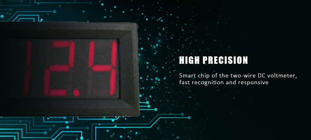Two-wire 0.56 inch LED Digital Voltmeter DC4.5V - 30.0V Reverse Connection Protection- Red Two-wire 0.56 inch LED Digital Voltmeter DC4.5V - 30.0V Reverse Connection Protection- Red