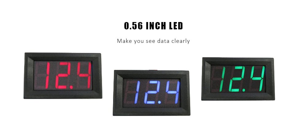 Two-wire 0.56 inch LED Digital Voltmeter DC4.5V - 30.0V Reverse Connection Protection- Red Two-wire 0.56 inch LED Digital Voltmeter DC4.5V - 30.0V Reverse Connection Protection- Red