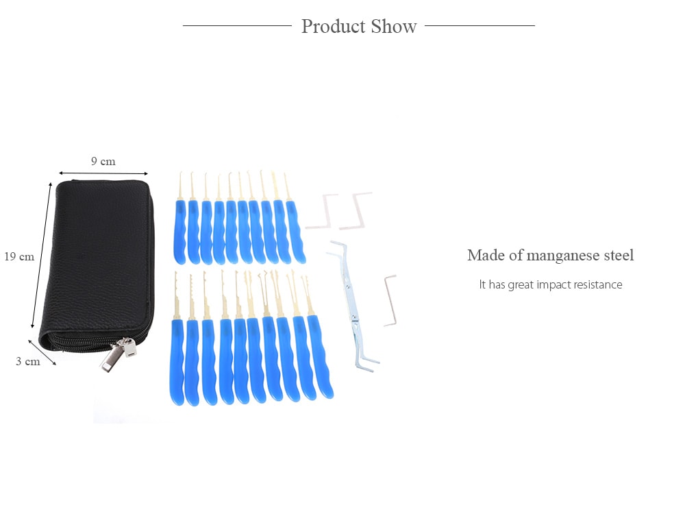 24 in 1 Manganese Steel Lock Pick Set- Blue 24 in 1 Manganese Steel Lock Pick Set- Blue
